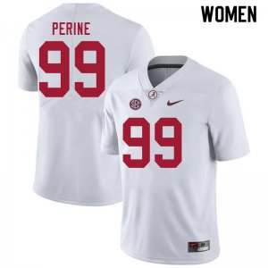 NCAA Women's Alabama Crimson Tide #99 Ty Perine Stitched College 2020 Nike Authentic White Football Jersey WN17P07UT